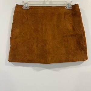 Forever 21 Tan Leather Mini Skirt Medium